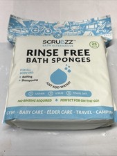 Scrubzz Rinse Free Bath Sponges 25 Pack Bath Alternative Just Add Water