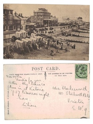 Vintage Postkarte - Strand und Promenade, Bognor ECHTFOTO VERSCHICKT