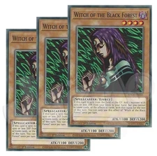 Yugioh - Witch of the Black Forest x 3 - 1st Edition NM - Plus Free Holo