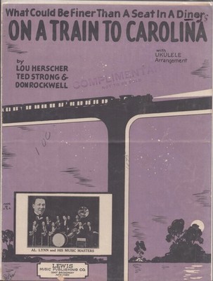 Vintage Sheet Music - Train to Carolina w/Ukulele