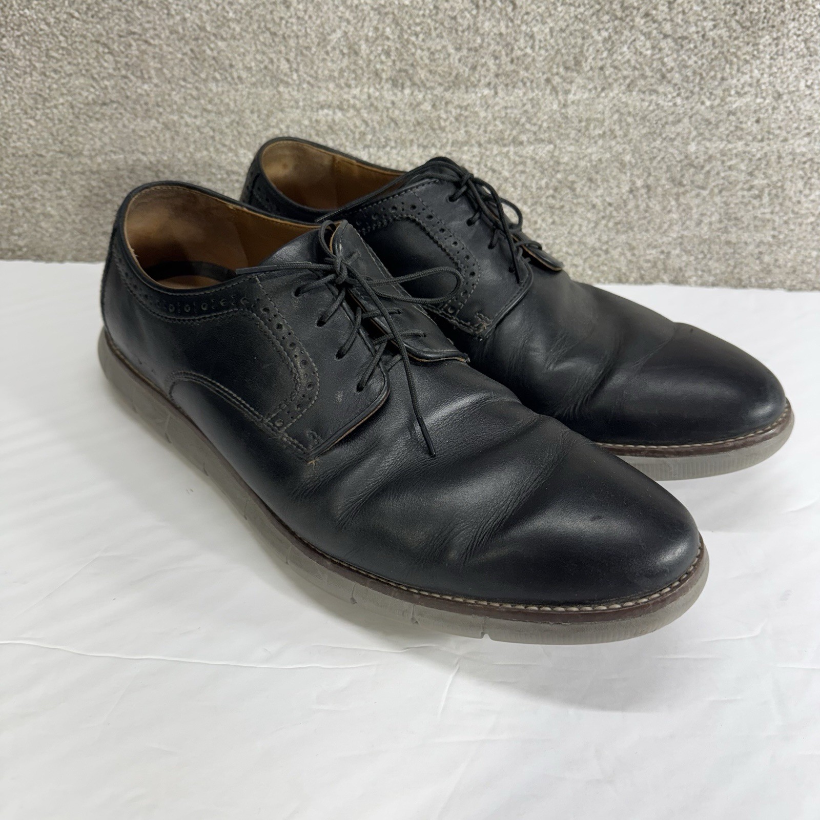 SAOLA Scarpe Johnston & Murphy da uomo 12M Hol punta liscia suola in gomma pelle 20 8371