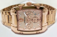 Working Versace Chronograph Rose Gold Dial with Date Men's Wristwatch Steel Band