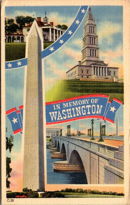 In Memory of WASHINGTON c1948 multi view WASHINTON D.C. Postcard