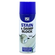 151 Stain & Damp Block Spray, White Satin Finish, Waterproof, Interior Use,400ml