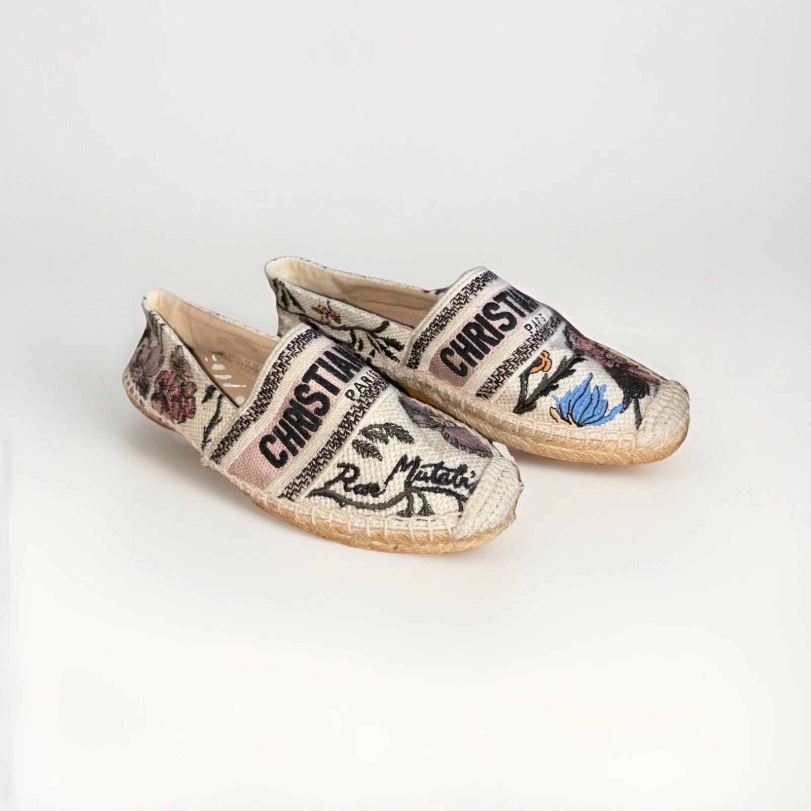 Chaussures plates Christian Dior Paris à fleurs. US taille 8 