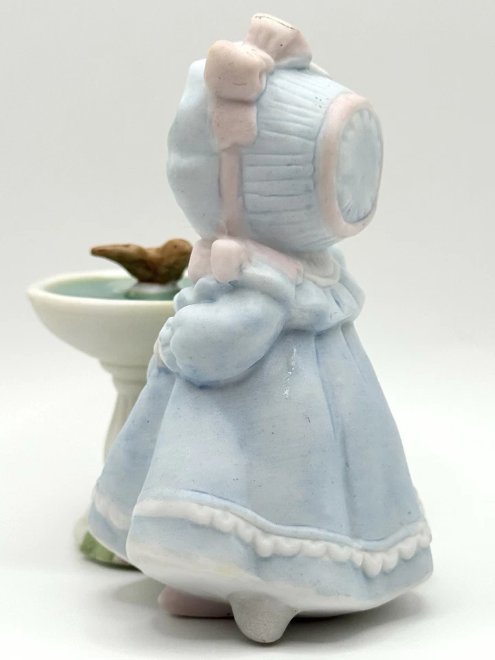 1992 Schmid Kitty Cucumber Bird Bath Vintage Porcelain Figurine - Image 3 of 4