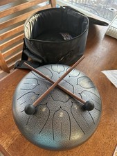 New 10 Inch Steel Tongue Drum 11 Notes Tank Drum Hand Percussion Mallets  Bag