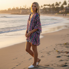Show Me Your Mumu Misses S Top/Cover-Up Multi-Color Snake Print Beach/Pool