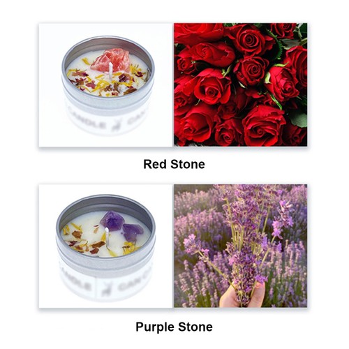 Dry Flower Crystal Stone Aromatherapy Candles For Bath Healing Spa-lavender UK5 - Picture 5 of 16