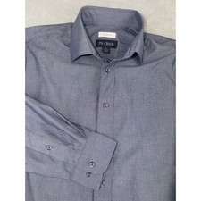 Jos A Bank Dress Shirt Mens 16X32/33 Tailored Fit Gray Cotton Stretch