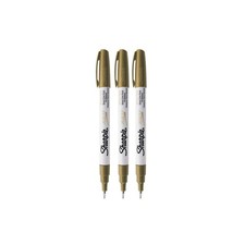 Sharpie Oil-Based Paint Marker, Extra Fine Point, 1 Count Pack of 3 , Gold