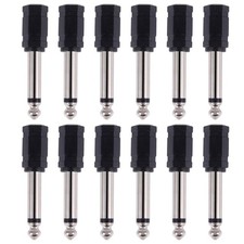 12 Pcs Mono Audio Connector 6.35mm Plug To 3.5mm Jack Adapter Converter