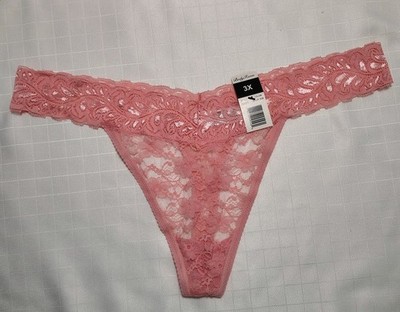 Thong Panties Womens size 3X/10 Body Form Sheer  Lace 1)panty MELLOW ROSE