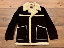 VINTAGE NWT VanCort Mens 42 Suede Leather Shearling Rancher Marlboro Coat