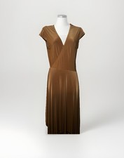 Noir by Debbie Wingham Bronze Wrap Midi Dress Size S EXCELLENT CONDITION