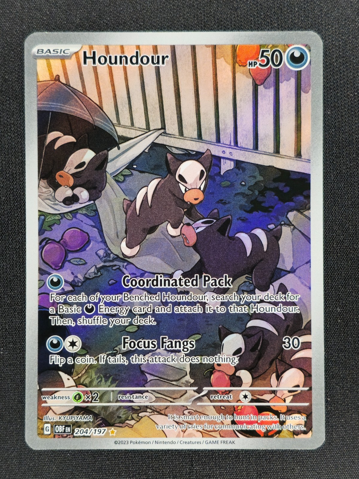 Houndour 204 Pokemon OBF Obsidian Flames 2023 NM 🔥🔥🔥