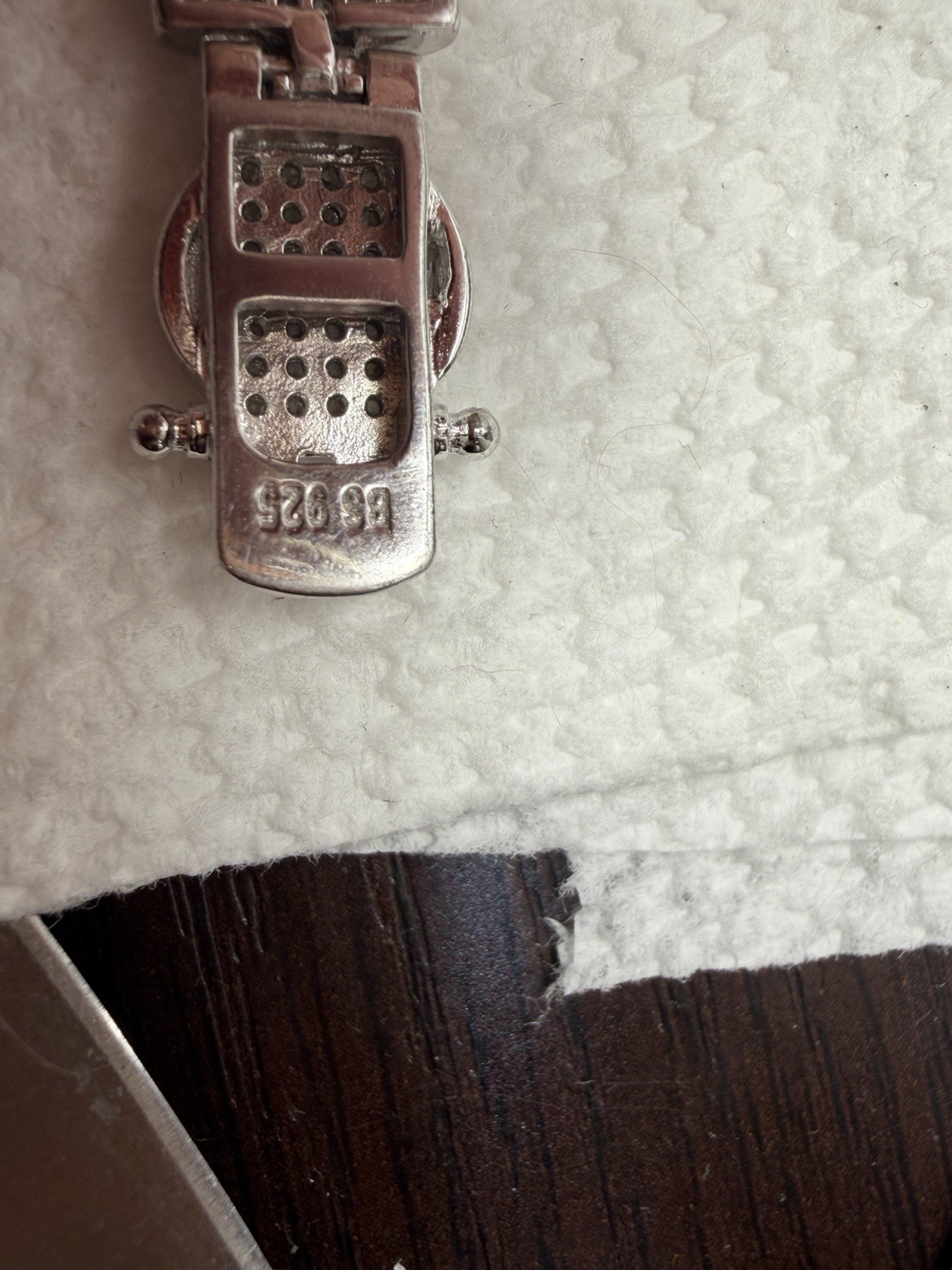 Solid Sterling Silver  Round CZ  Link Bracelet Si… - image 5