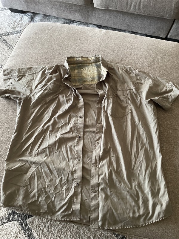 KUHL Stealth Shirt Mens L Gray Short Sleeve Snap Button Outdoor Hiking