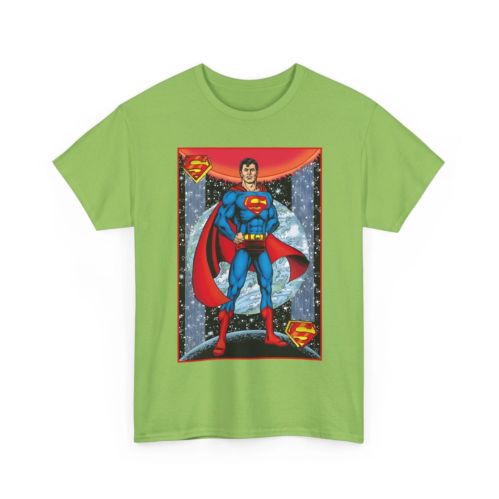 Superman T-Shirt - George Perez Justice League Postcard Art - DC Comics - 1980s