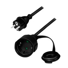 LogiLink Strom-Verlangerungskabel 5m schwarz NEU
