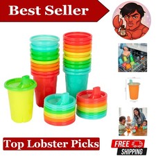 Rainbow Sippy Cups Party Pack - 20 Reusable  Spill-Proof Toddler Cups