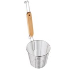Pasta Basket Noodle Strainer Stainless Steel Mesh Strainer with Wood Handle
