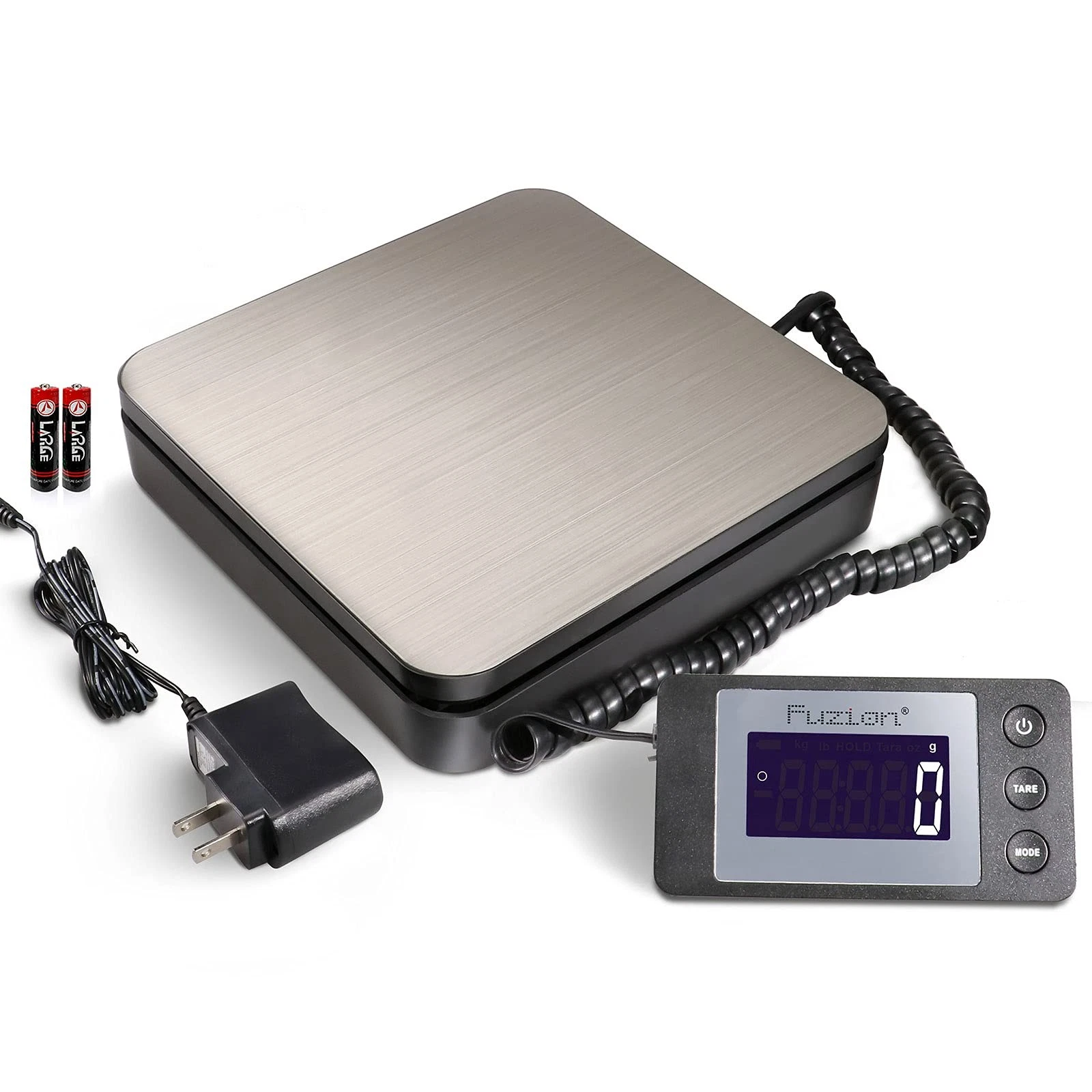 Fuzion Digital Shipping Scale 88lb × 0.1oz, Durable Stainless 88LB, Black