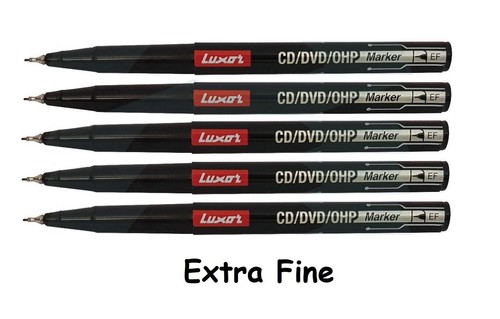 5 EXTRA FINE TIP PERMANENT MARKER PENS BLACK CD DVD Marker – Cheapest on Ebay - Picture 2 of 3