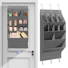 Over Door Shoe Organizer Rack Hanging Storage Holder Hanger Bag Closet w/Hooks