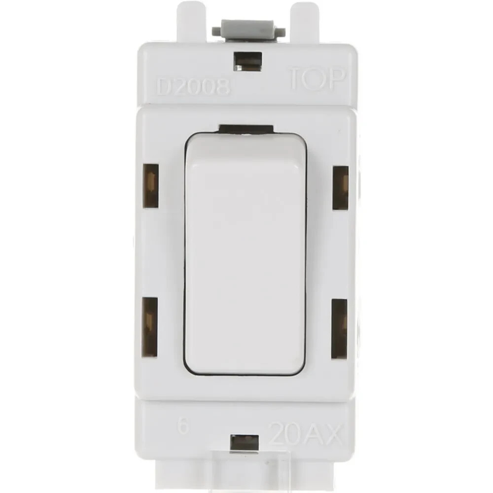 BG Electrical G13 Nexus Grid White 1 Module Intermediate Modular Switch 20A