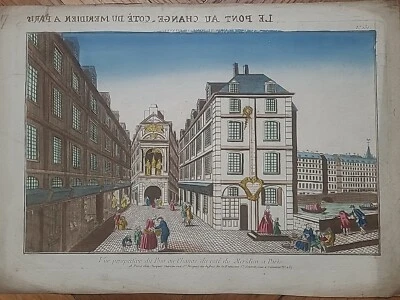 PARIS Pont Au Change Côté Meridian/ XVIIIème GRAVURE dite VUE D'OPTIQUE 18e - Photo 1/4