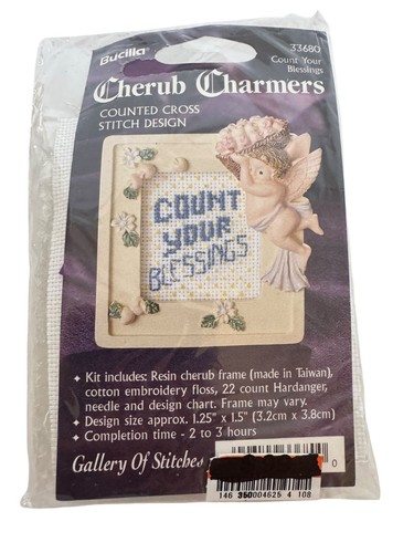 Bucilla Cherub Charmers Counted Cross Stitch Kit Angel Count Your Blessings - 第 1/6 張圖片