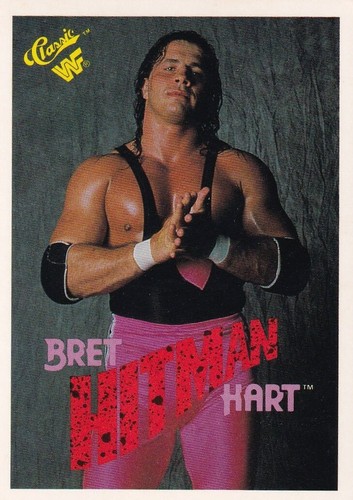 Bret Hit Man Hart 1990 WWF Classic Wrestling Trading Card WWE Topps HOF #37 - Picture 1 of 3