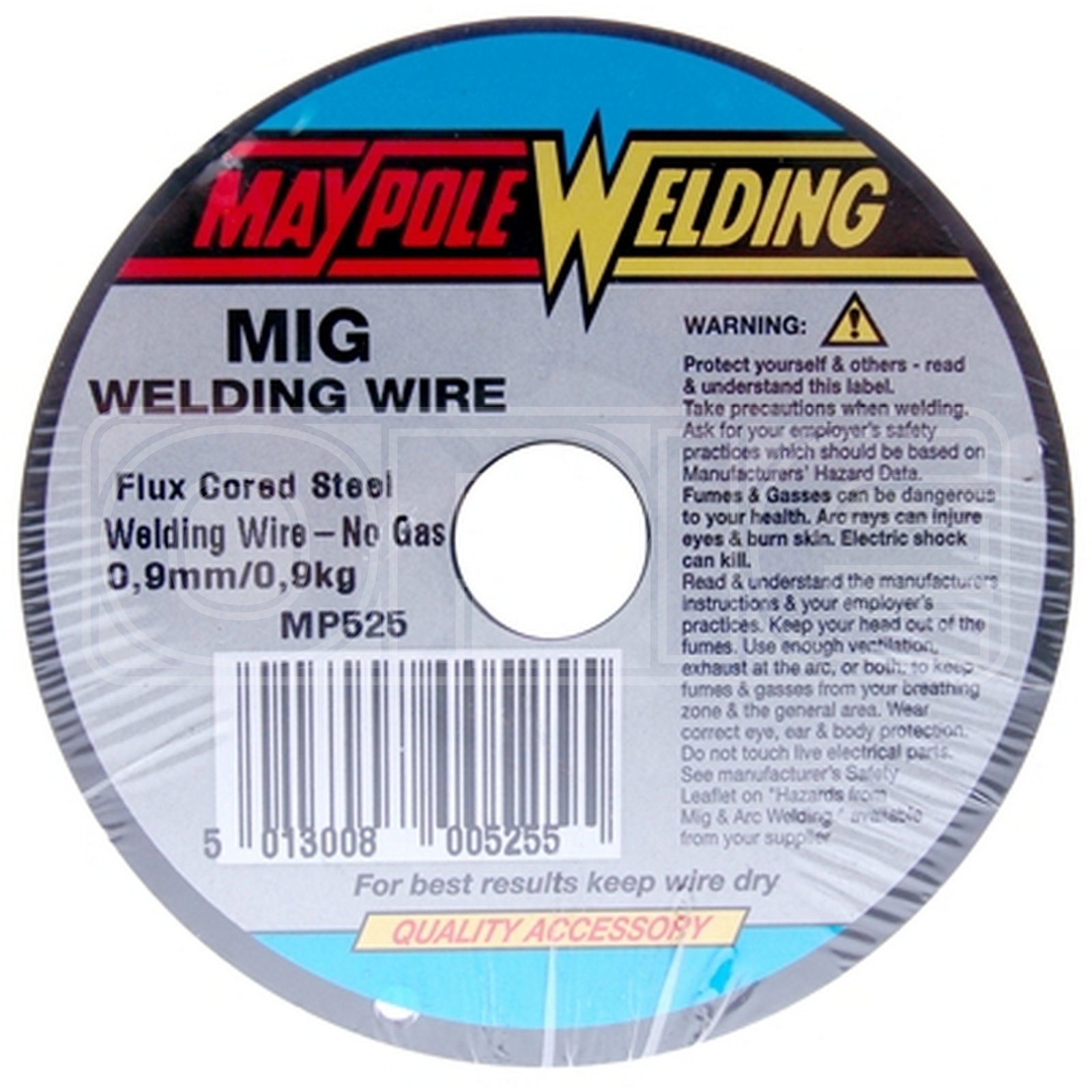 Flux Cored Mig Wire - 0.9mm - 0.9kg - For Gasless Welding - Maypole 525A