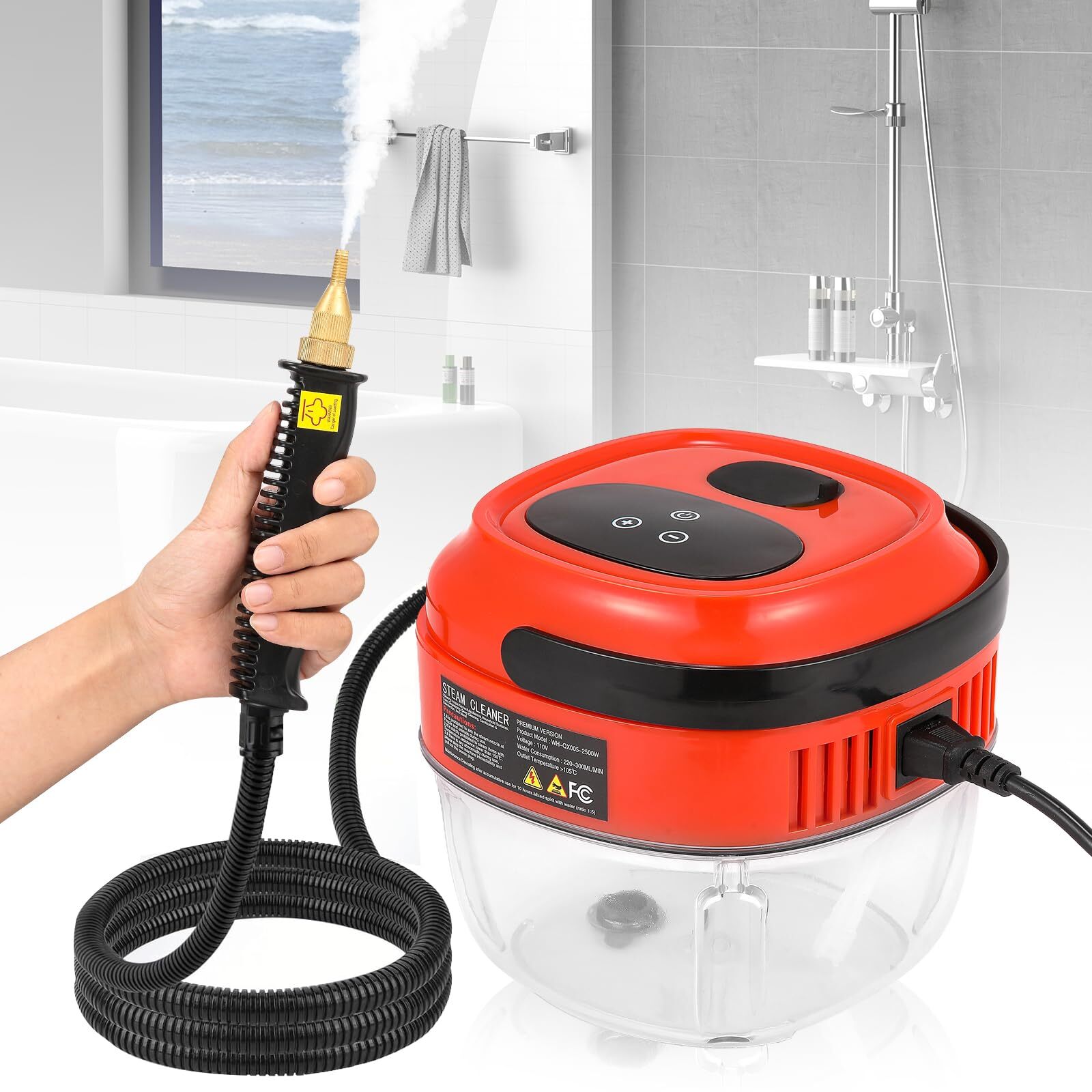 Handheld Steam Cleaner 2500W High Pressure 1.5L Steamer for Cleaning, Portabl...-image