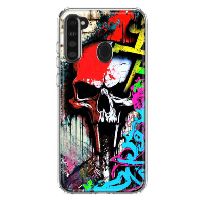 For Samsung Galaxy A21 Shockproof Case Skull Face Graffiti Painting