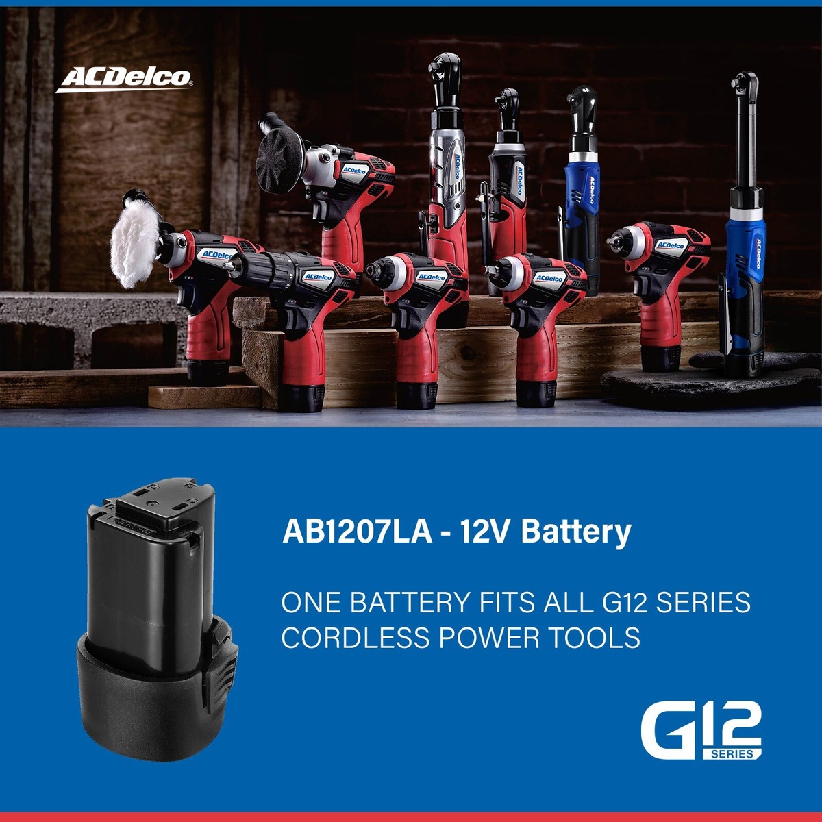 Milwaukee M12 Impact ACDelco G12 Cordless 12V Angled 1/4 Ratchet