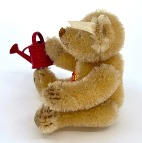 Steiff Calendar July Mini Teddy Bear 2001 Mohair LE Watering Can 6cm ID Button - Picture 4 of 12