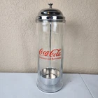 1992 Vintage Coca-Cola Straw Dispenser Diner Style Glass Holder Chrome Top Coke