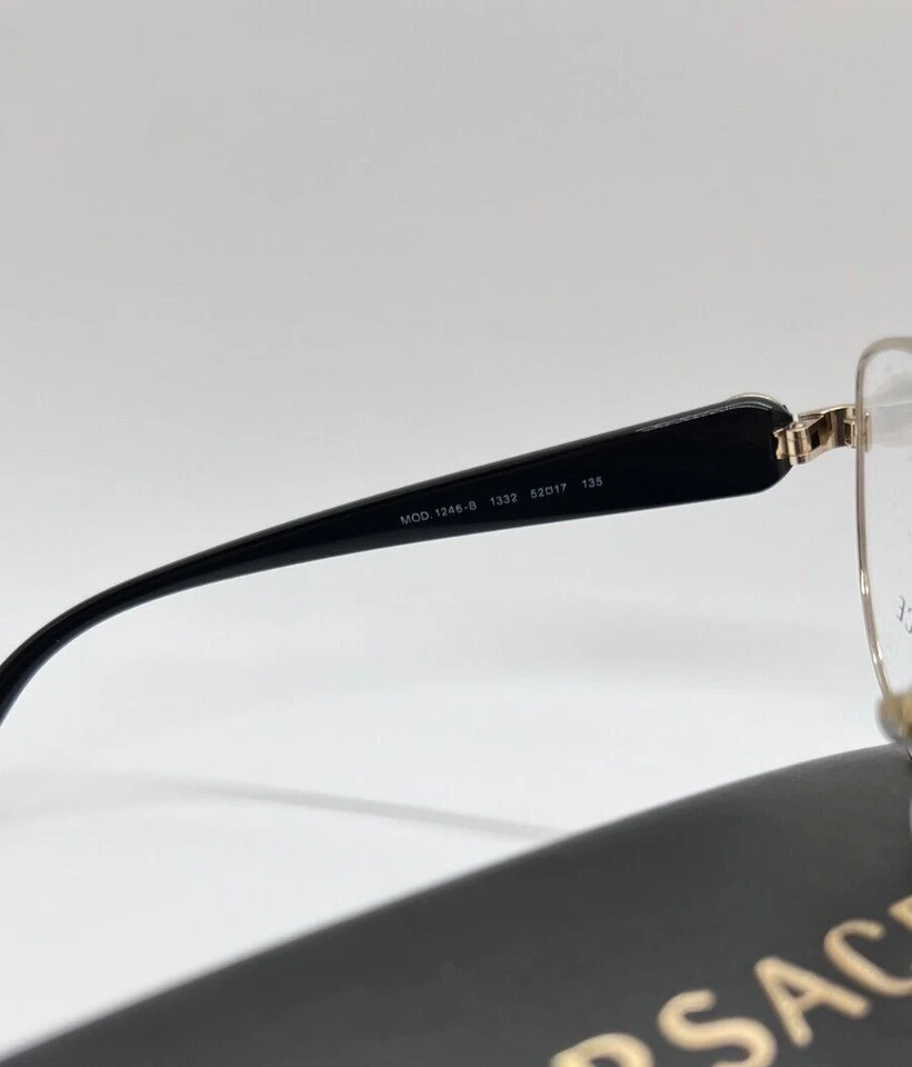 Anteojos para mujer VERSACE 1246-B 1332 52-17-135 negros/oro pálido 100 % auténticos Foto 4 de 4