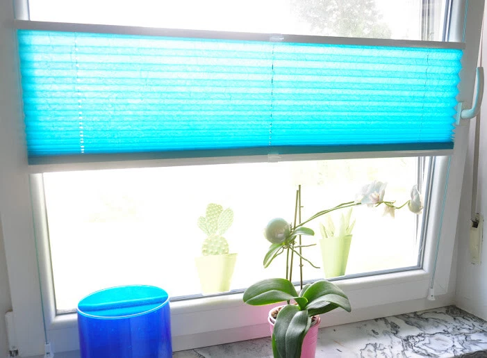 Plissee Klemmfix Plisseerollo Easyfix ohne Bohren Faltrollo blickdicht verspannt - Bild 3 von 4