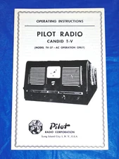 Vintage Pilot Radio Candid TV 37 Operating Instructions Repro Television Manual