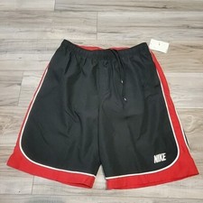 VGT Nike Swim Trunks Mens Large Black Red Lined 10" Inseam NEW