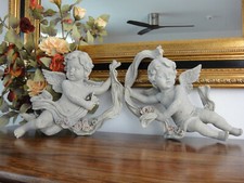 Wandfiguren Set Engel Wandengel Barock Putte Antik Rokoko Amor Luxus Stein Optik