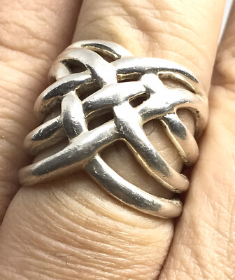 Sterling Silver Irish Celtic Knot Band Ring Size 6.75 | eBay