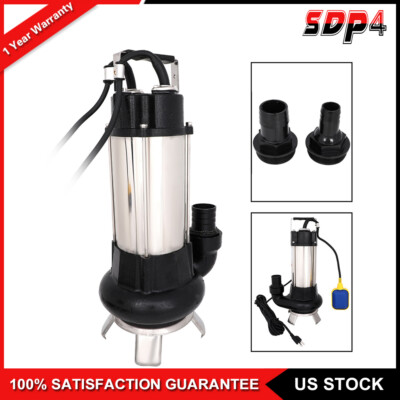 Industrial Sewage Cutter Grinder Cast iron Submersible 6340GPH 1.5HP Sump Pump