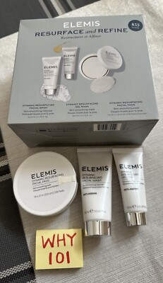 ELEMIS RESURFACE & REFINE 3-PC SET Facial Wash, Mask & Pads TRAVEL SET $44
