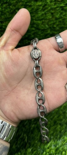 Vintage Italian 925 Sterling Silver Gucci Link Wide Bracelet - Picture 3 of 7