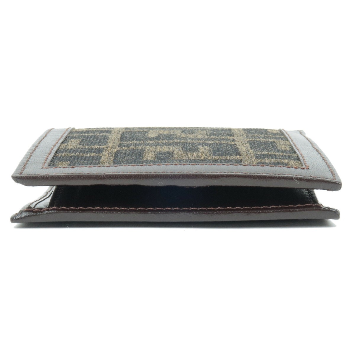 FENDI Zucca Bi Fold Wallet Khaki Black Canvas Leather 01445  display picture 1