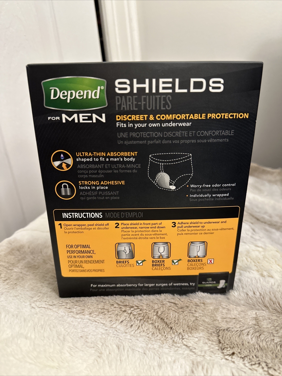 Depend Fresh Protection Incontinence Shields Light Guard for Men, 58 Ct
